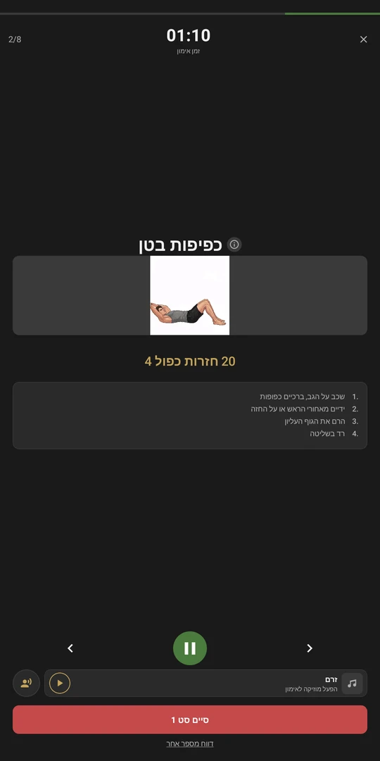 מסך תרגיל כפיפות בטן בסיירות: הדגמה, עשרים חזרות כפול ארבע והנחיות ביצוע